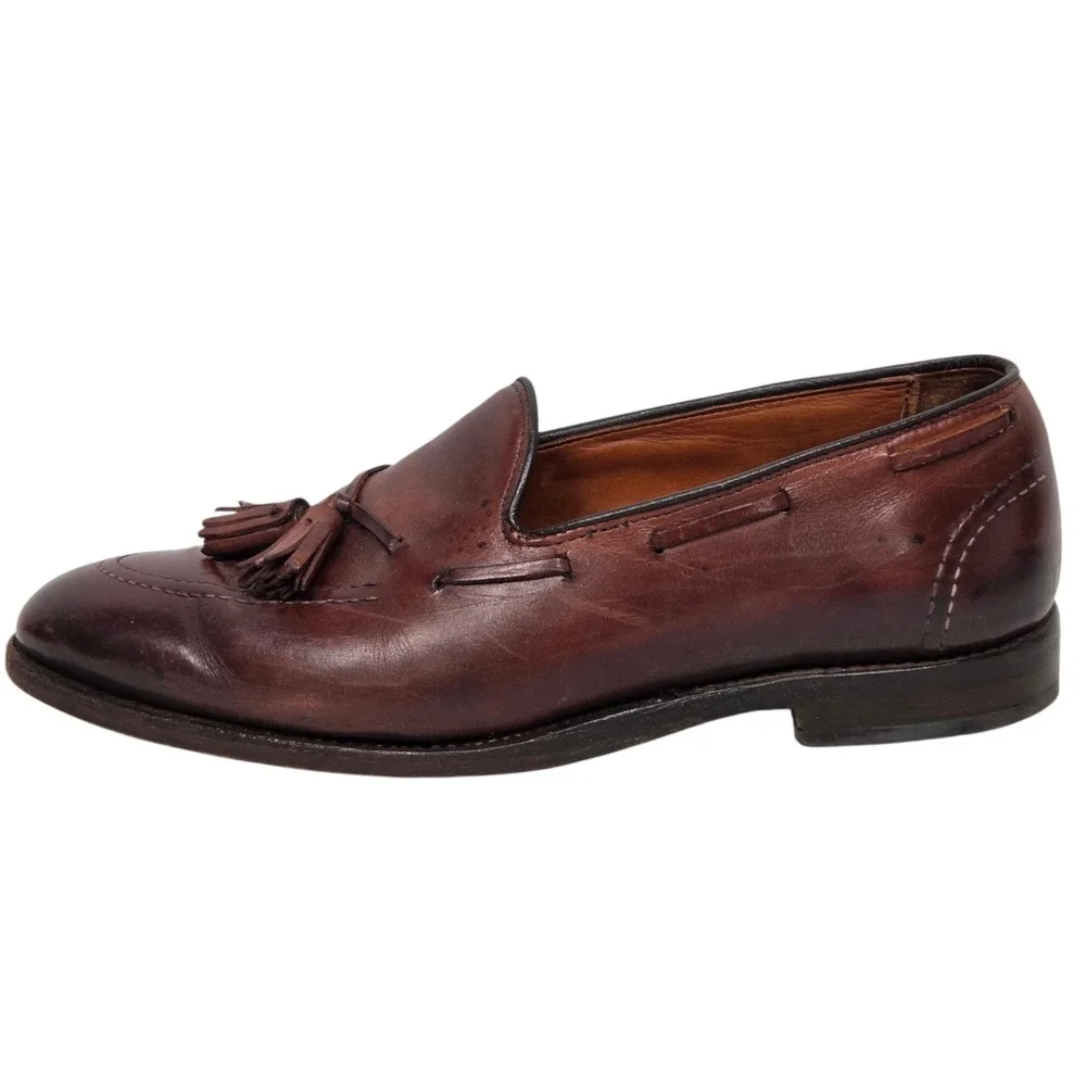 Vintage Allen Edmonds Acheson Tassel Loafers Mens 9.5D Brown Leather Dress Shoes